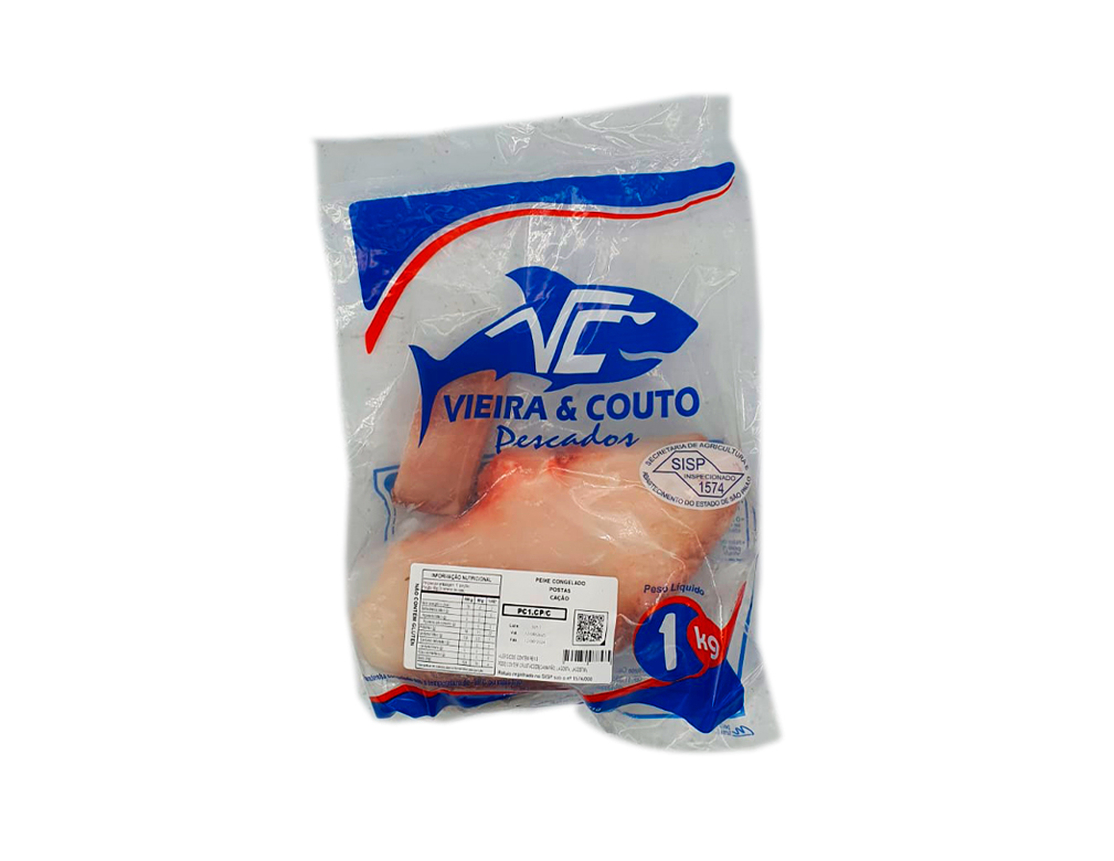 POSTA DE CAÇÃO CONGELADA VIEIRA E COUTO 1 KG (CX 10 PCT)